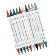 Face Paint Markers Body Art 2 Tip Pens, 10 Color Set, Brush Nib, Fine Point, Festival Makeup Tools, Skin Drawing Supplies, Portable Use