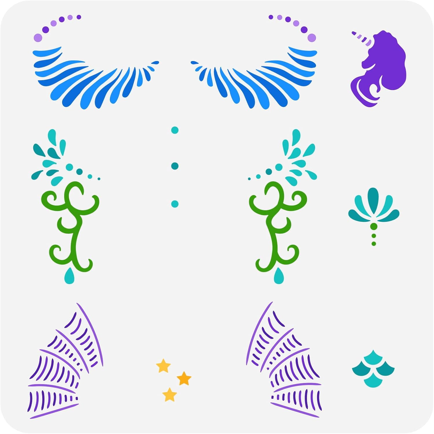 Face Paint Stencils 11.8x11.8" Facial Painting Stencils Makeup Face