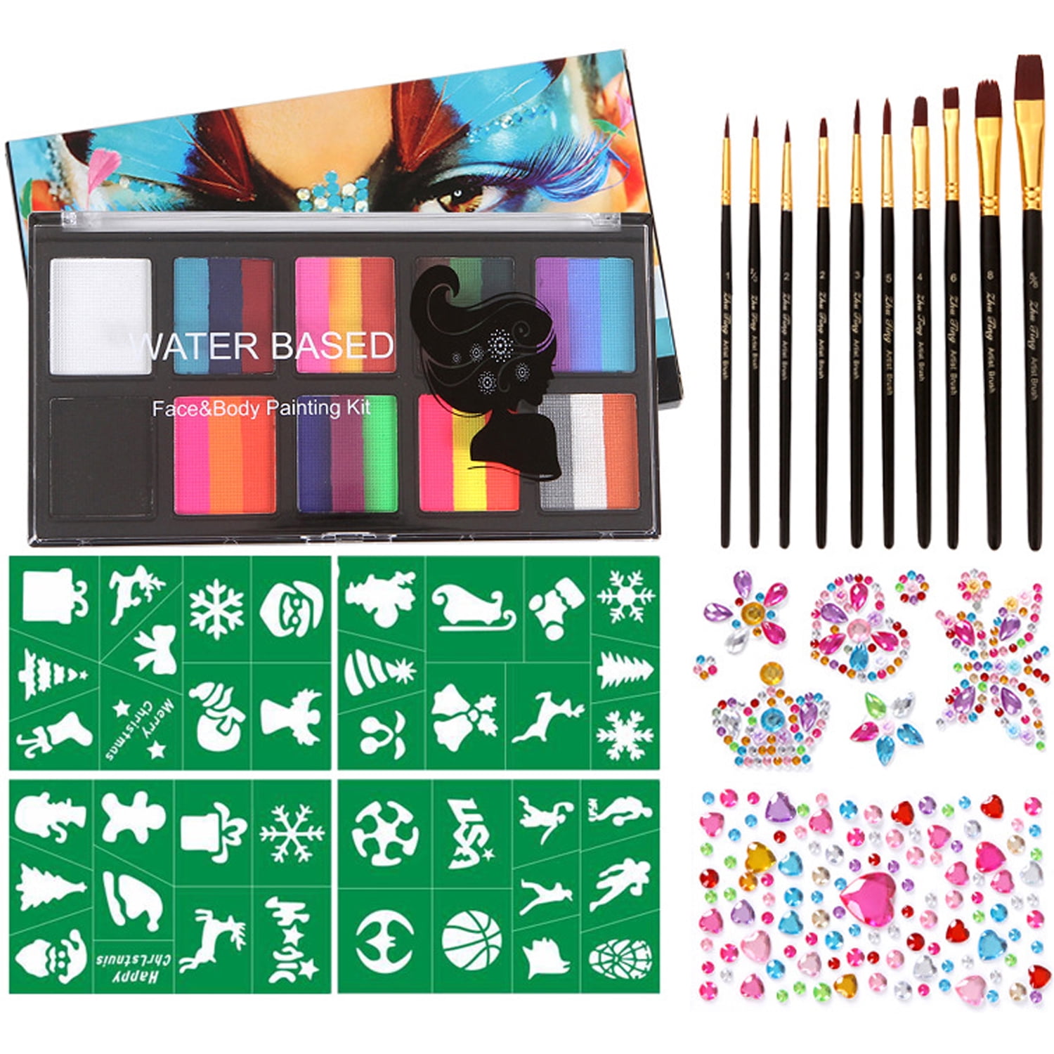 Face Painting Kit for Kids Adults, 26 Colors Water Based Body Face