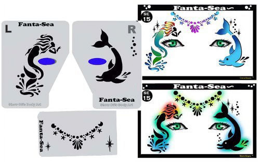 Face Painting Stencil StencilEyes FantaSea Mermaid/Dolphin