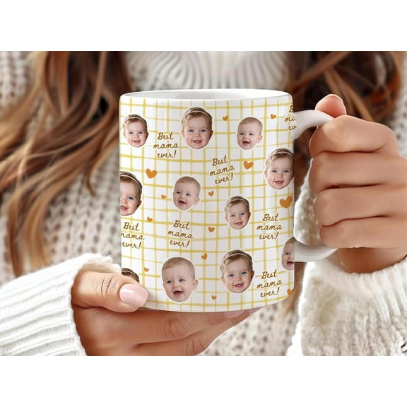 Face Personalized Photo, Custom Face Coffee Cup For Mom Dad, Unique Family, AURORAVALLEY, 11oz-15oz Mug