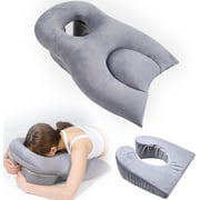 KUAZIDAR Face Down Pillow for Post Surgery, Adjustable Prone Pillow with Face Opening, Head & Chest Support for Eye Surgery, BBL & Massage, Gray