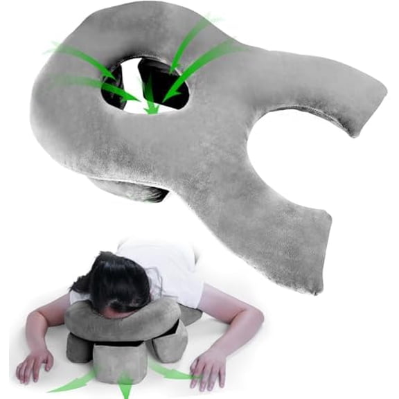 Face Down Pillow for Sleeping, Face Down Recovery Equipment After Eye Surgery/Vitrectomy/BBL, Stomach Sleeping/Prone Pillow, Massage Headrest for Bed, Portable Massage Table