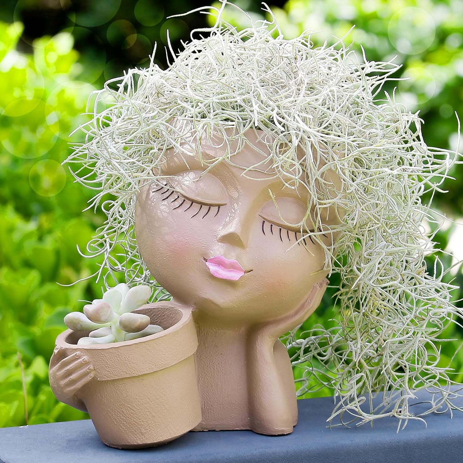 Face Planter Flower Pot Head Planter Pot Succulent Planter Cute Resin