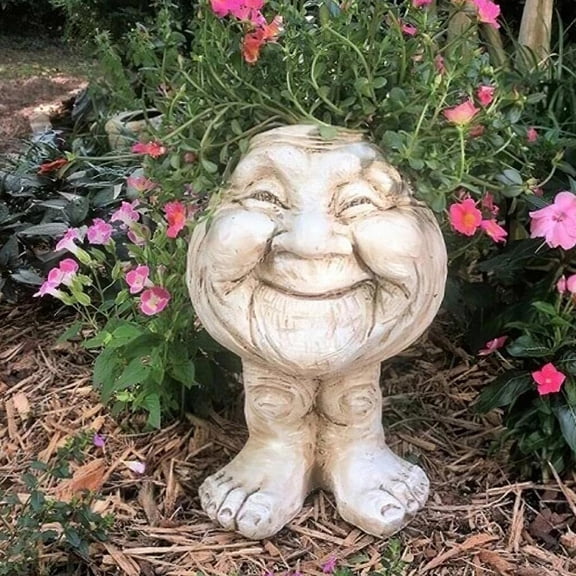 Face Planter Head Sculpted Resin Pot for Succulent Indoor Outdoor