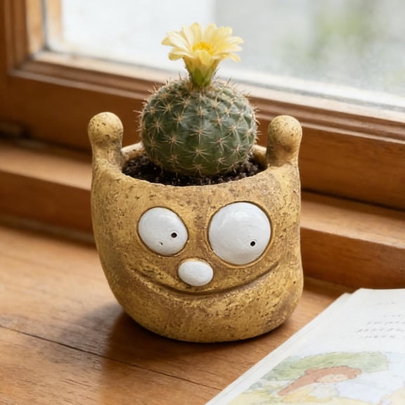 Face Planter Pot Facial Expression Design for Succulent Cactus