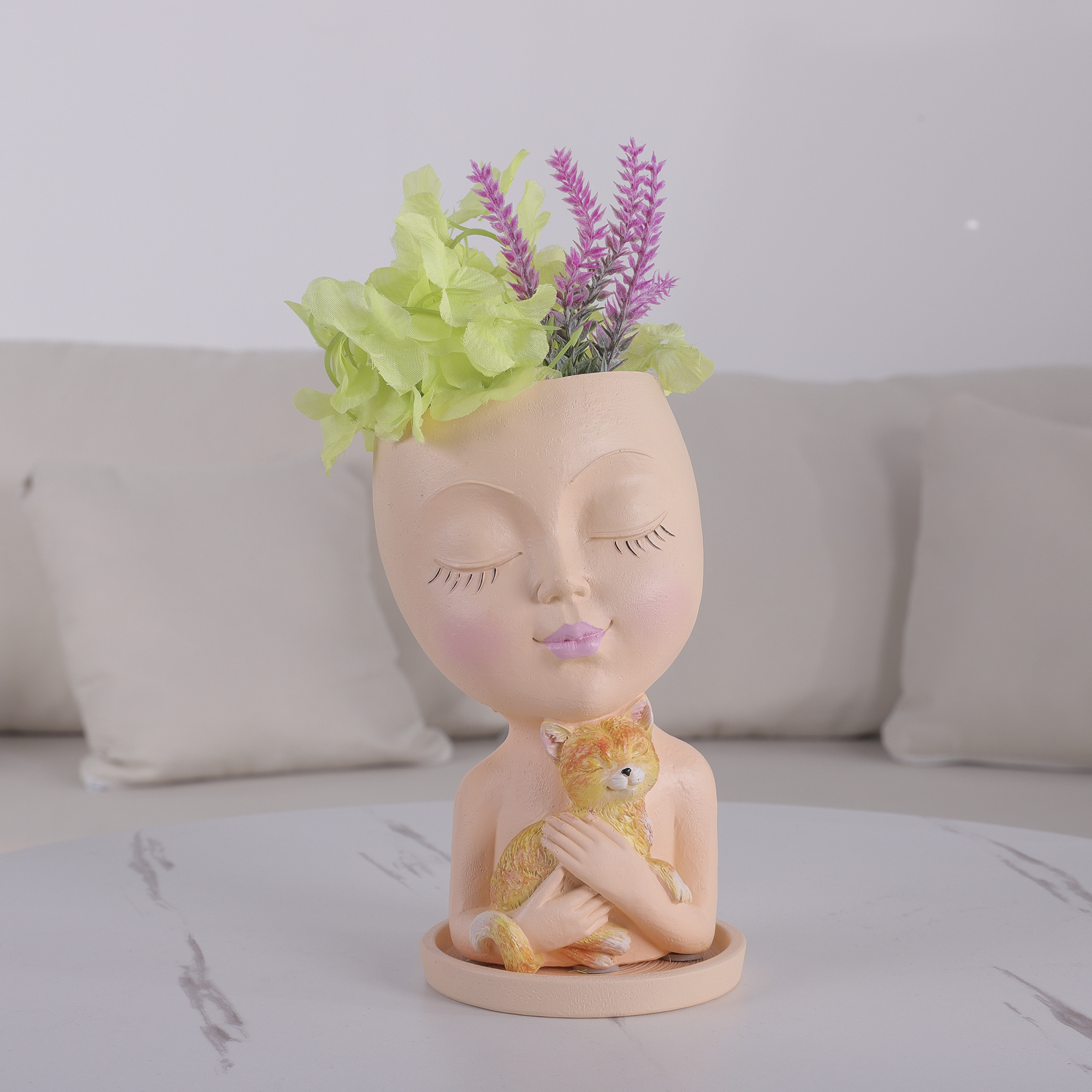 Face Planter Pot Head Planter for Outdoor Plants