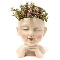 Face Planter Pots, Human Head Planters Cute Girl Flower Pot, Female