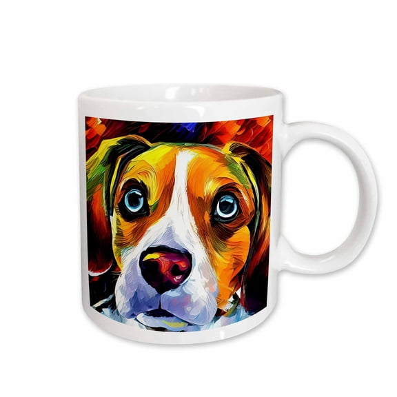 3drose, Face Portrait of a Lovely Beagle Dog. Family Friendly Gift or Charm, 15oz Mug