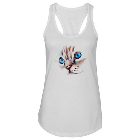 Face Portrait On A Kitten Racerback Tank Women -Image by Shutterstock, Female x-Small