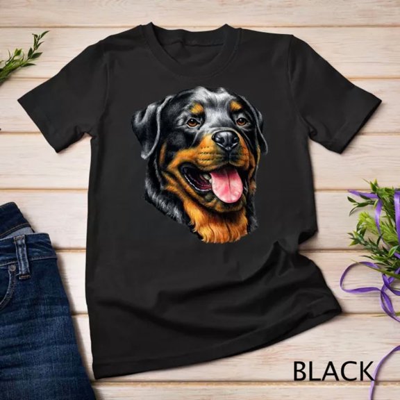 Face Portrait Watercolor Painting Rott Cool Gift Rottweiler Unisex S-5XL T-Shirt