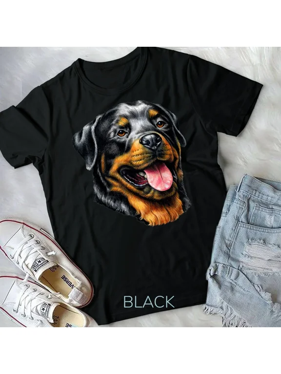 Face Portrait Watercolor Painting Rott Cool Gift Rottweiler Unisex T-shirt