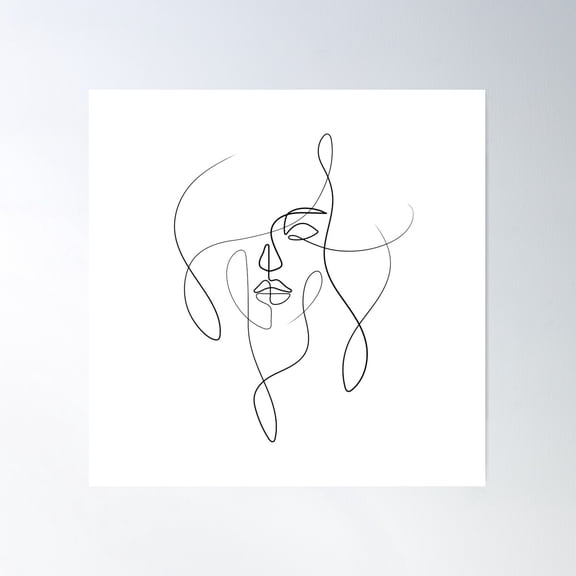 Face Poster Wall Art, Modern Wall Decor For Living Room Bedroom, 16x16 UNFRAMED