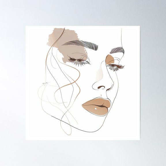 Face Poster Wall Art, Modern Wall Decor For Living Room Bedroom, 30x30 UNFRAMED