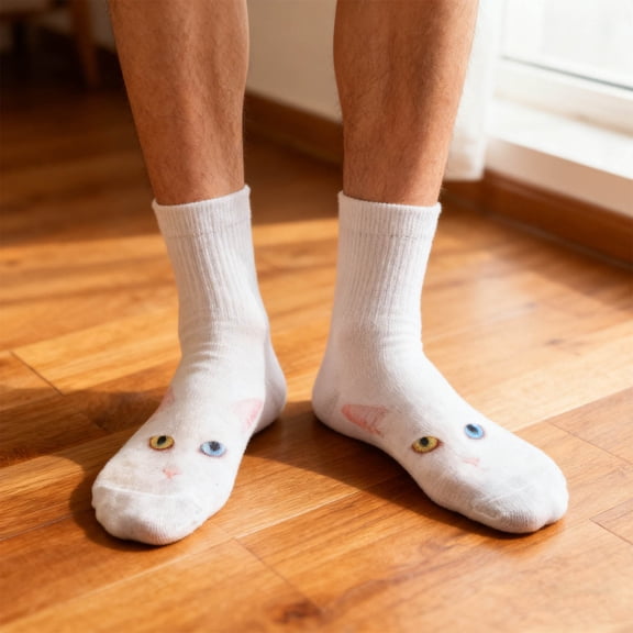 Face Print Mid-Calf Socks, Cute Unisex Breathable Socks, Soft Comfortable Casual Wear, Fun Gift for Men Women, Stylish Novelty Socks for Daily Use