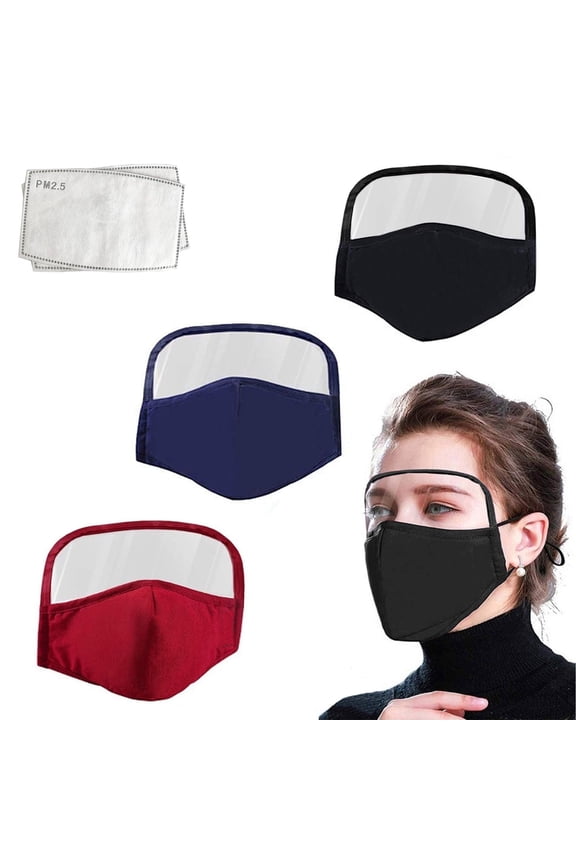 Face Protective Face Guard with Transparent Eyes Shield, Cotton Dust Proof Outdoor