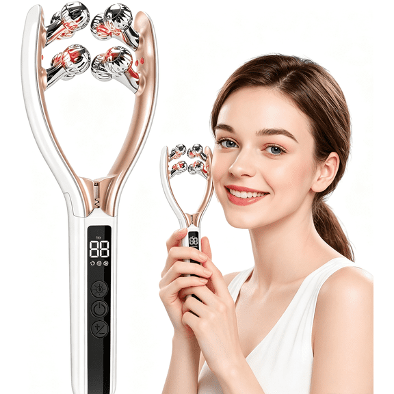 Face Roller Device,Electric Face Lifting Device with Vibration Massage,3-Level RF Radio Frequency 9-Level Microcurrent and Two Light Therapy,Reduce Swelling Tightening Skin for Home,Travel Use