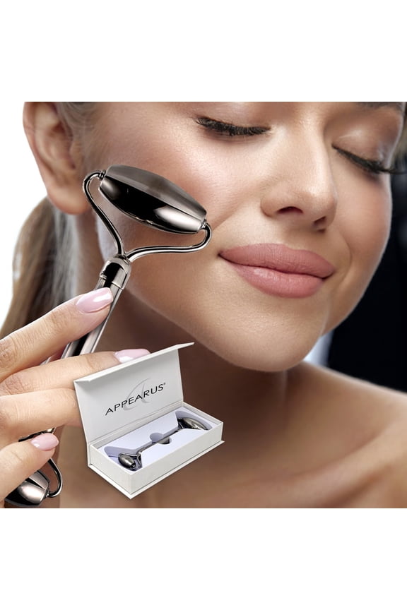 Face Roller Stainless Steel Face Rolling Massager Tool for Facial Spa Massage Double Headed Increase Blood Circulation Wrinkle Anti-Aging (1 PC/FR01)