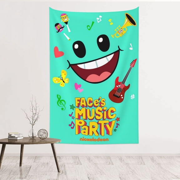 Face'S Music Party Tapestry Wall Hanging Home Decoration Wall Blanket Dormitory Living Room Bedroom Backdrop Poster( 60x40inch)