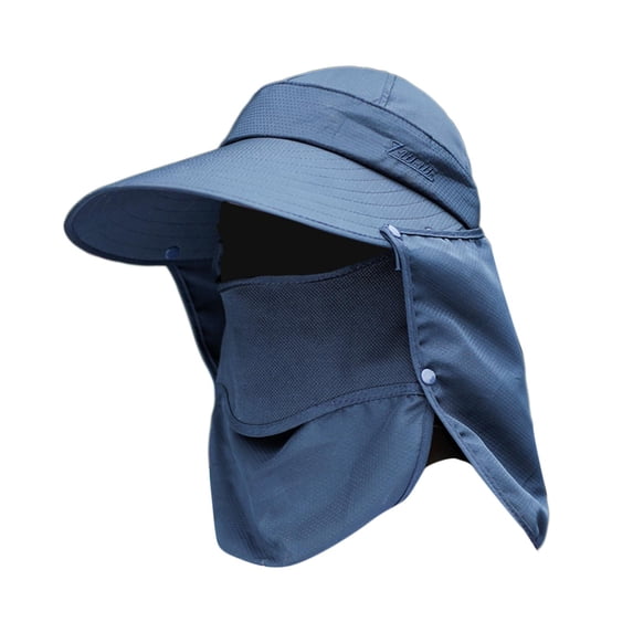 Face Scarf Cover with Removable Neck Flap Cover Windproof Strap Sun Protective Sun Protection Face for Gardening Beach Dark Blue