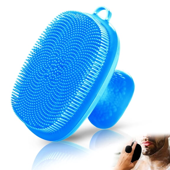 Face Scrubber, Silicone Face Scrubber for Men Facial Cleansing Brush Silicone Face Wash Brush Manual Waterproof Cleansing Skin Care Face Brushes for Exfoliating- Black