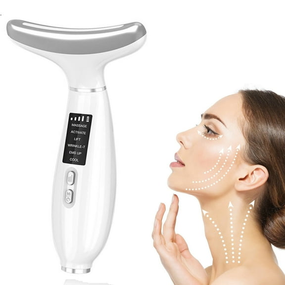 Face Sculpting Device, LED Massager Neck Face Firming Wrinkle Removal Tool, Skin Rejuvenation Beauty Massager, 6 Modes and Vibration Ice Compress for Double Chin