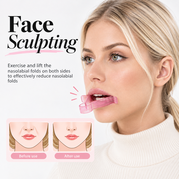 Face Sculpting Tool for At-Home Facial Workout - Sculpt & Define Cheeks Jawline Chin Neck Lips for Refreshed Defined Look 2PC
