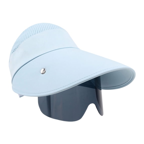 Face Shade Sun Hat for Women and Lady, Breathable Open Top Cap with Wide Brim and Flexible Back Fit for Beach Walks