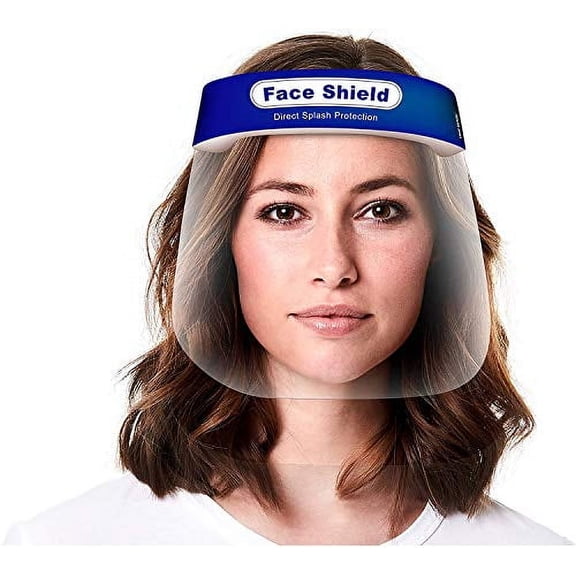 Face Shield 100-Pack, Reusable Transparent Anti-Fog Visor Full Face Safety Cover with Comfort Foam,100-Pack