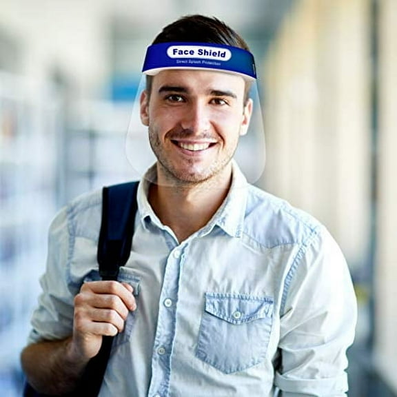 Face Shield 100-Pack, Reusable Transparent Anti-Fog Visor Full Face Safety Cover with Comfort Foam,100-Pack