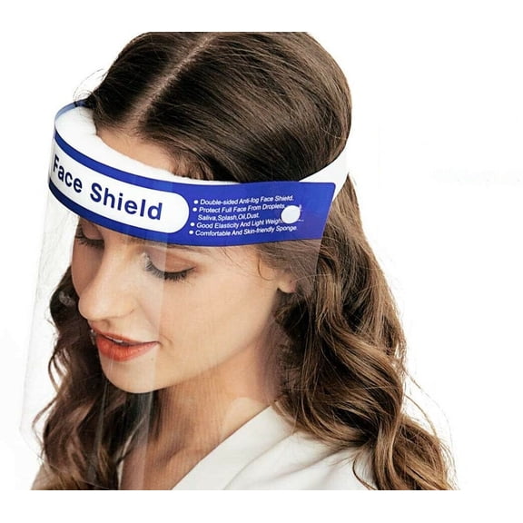Face Shield Clear Protector Double Sided Anti-Fog Reusable Washable Lightweight