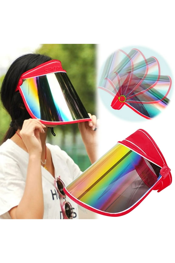 Face Shield Protector, Sun Visor Hat UV Protection Summer Sun Cap Great for Oudtoor Hiking Camping Golf Tennis Cycling, 12.2x7.09"