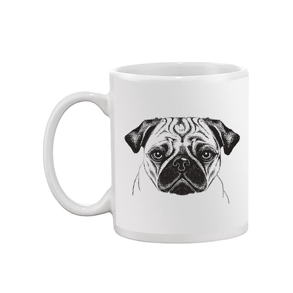 Face Sketch Of A Pug Mug  -Image by Shutterstock,