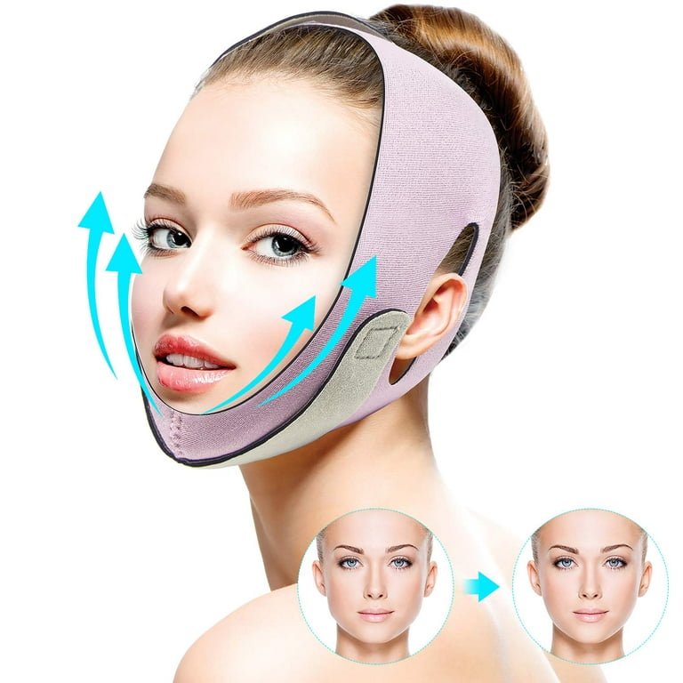 Face Slimming Strap, Pain-Free Face Shaper Band, V-Line Face Lifting Bandage,  Eliminates Sagging Skin Lifting Firming Anti Aging Face Shaper-Pink 