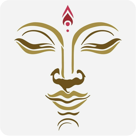 Face Stencil 11.8x11.8 inch Face of Serenity Stencils Plastic Facial Features Patterns Stencil Reusable DIY Art and Craft Stencil