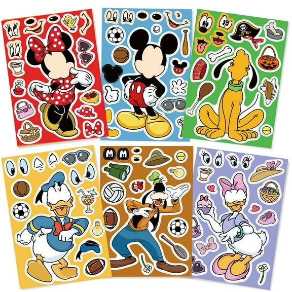Face Stickers 24 Sheets Playground duck 8 unique cartoon kids stickers set, cute and fun story toy anime stickers, party gifts for birthdays, special events