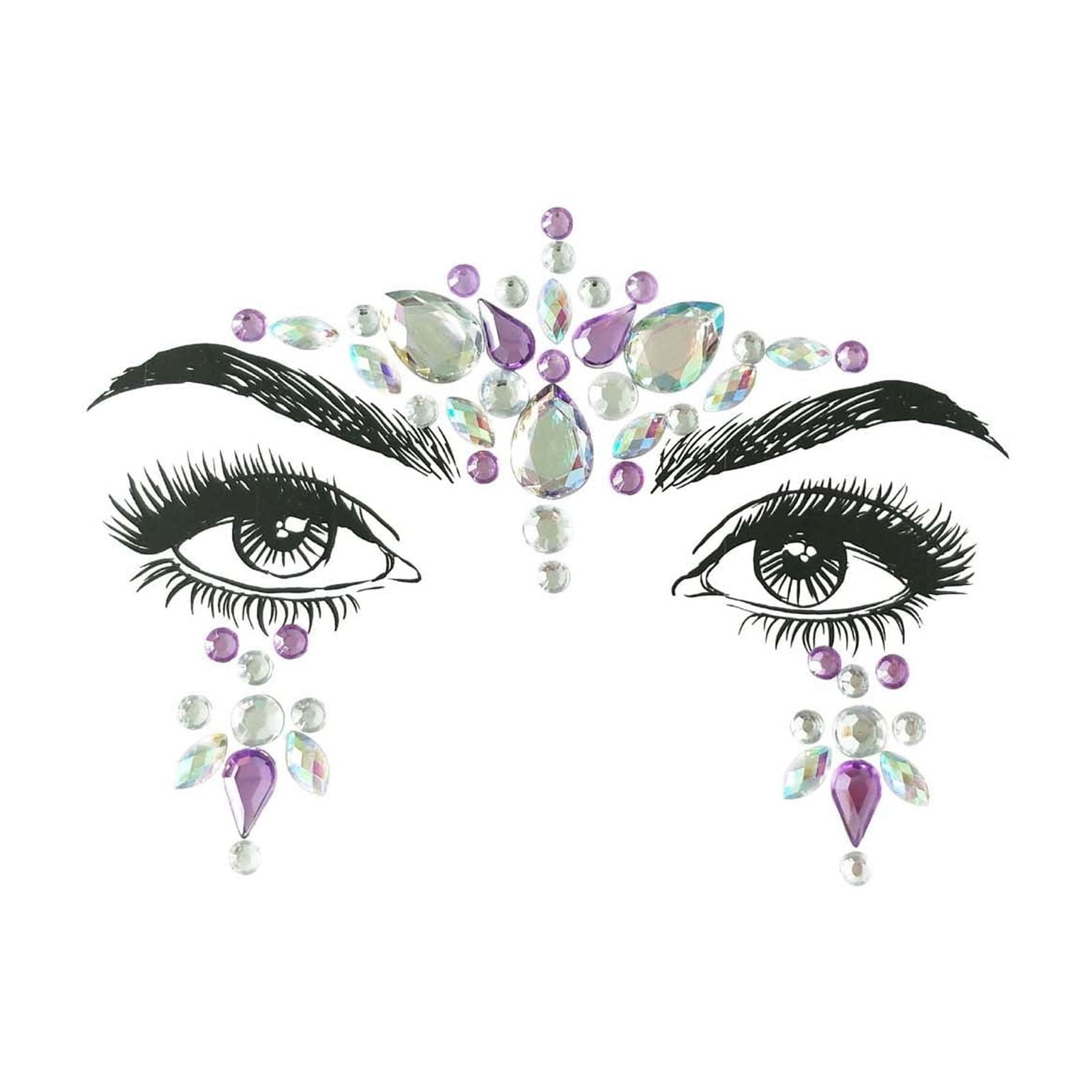 Face Stickers, Self-Adhesive Face Gems, Sparkling Rhinestone Face ...