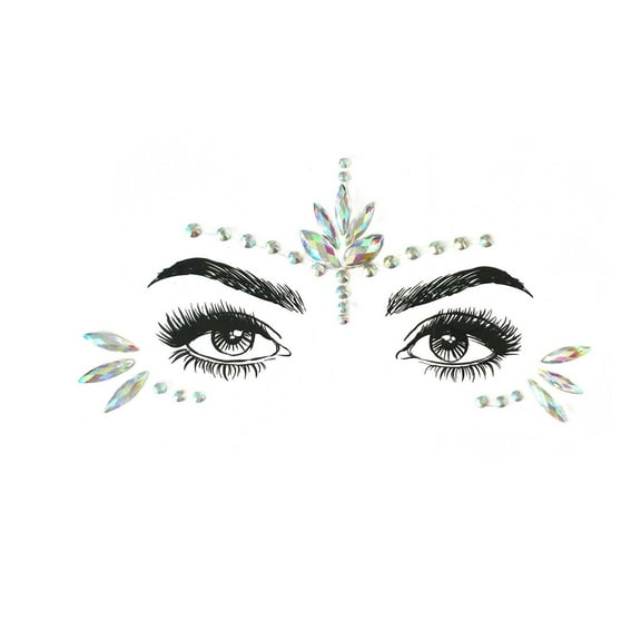 Face Stickers, Self-Adhesive Face Gems, Sparkling Rhinestone Face Stickers for Party Carnival Wedding Masquerade Photo Shoots, Gentle Irritation-Free Material, Easy Application