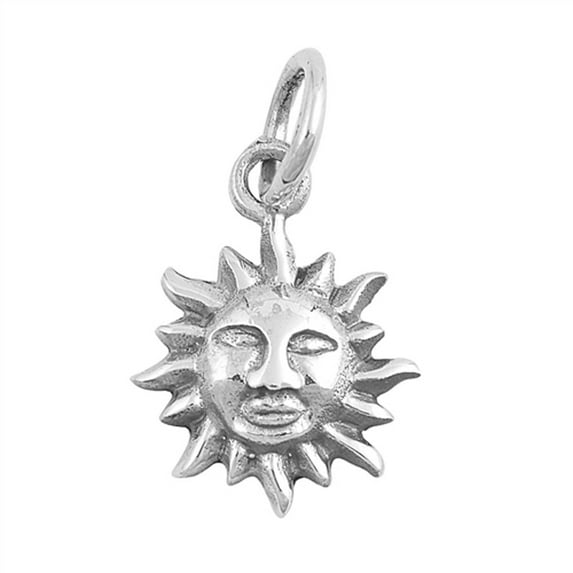 Face Sun Pendant .925 Sterling Silver Solar Space Star Charm Jewelry Female Unisex