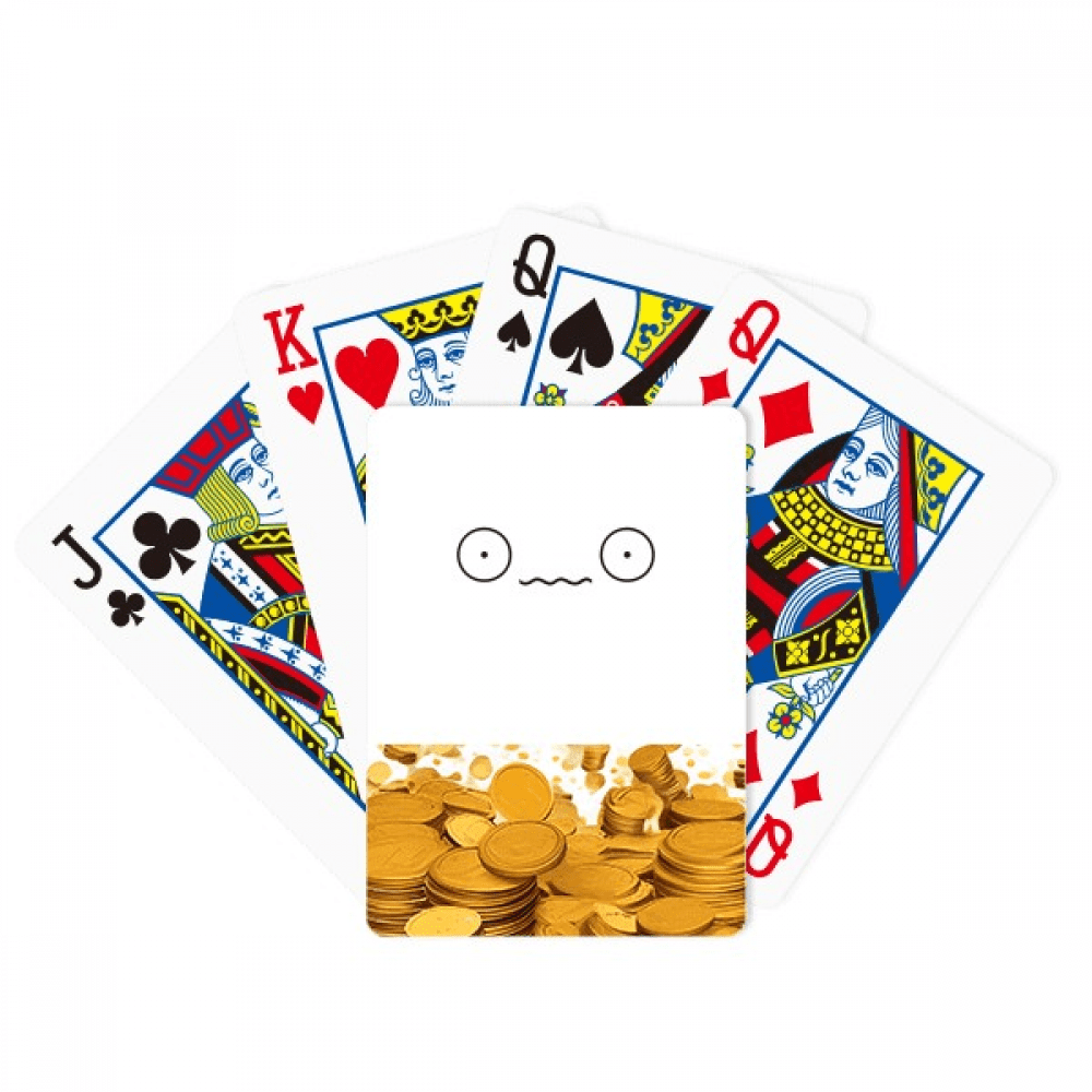 Face Surprised And Afraid Expression Gold Playing Card Classic Game