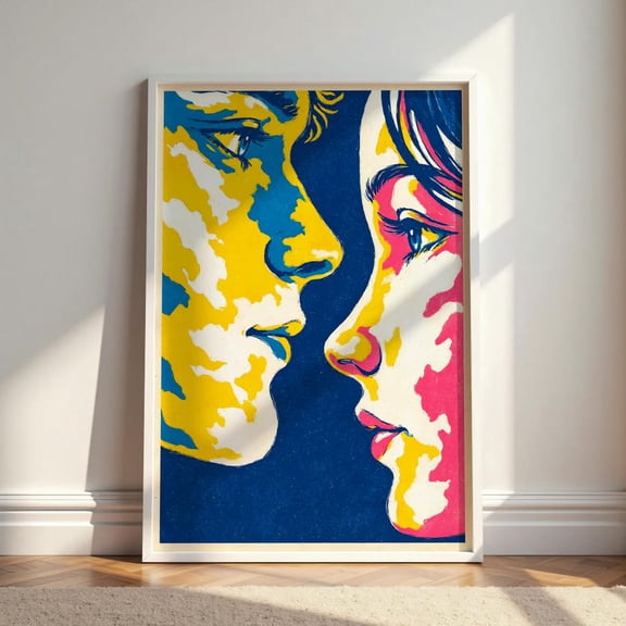Face To Face Bold Romantic Pop Poster Unframed Paper Print