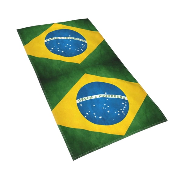 Face Towel Kitchen Tea Towel Brazilian Flag Dish Washcloths Guest Towel Portable Bath Decorations 15.7 X 27.5 In