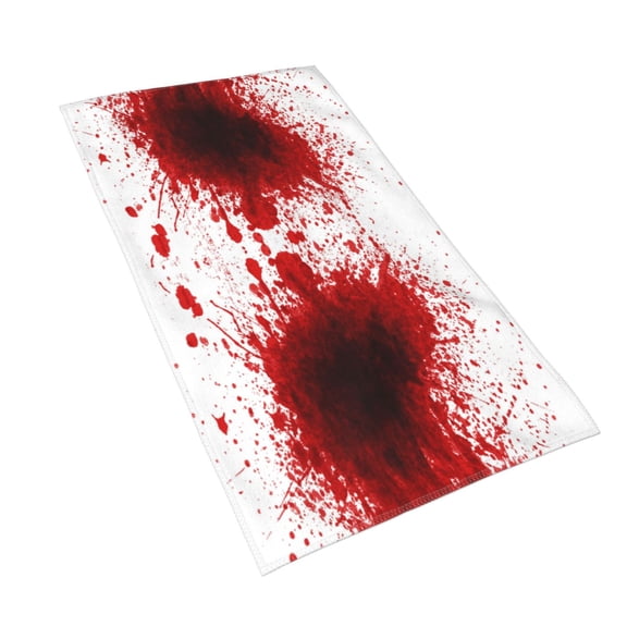 Face Towel Kitchen Tea Towel Red Splatter Pattern Dish Washcloths Guest Towel Portable Bath Decorations 15.7 X 27.5 In