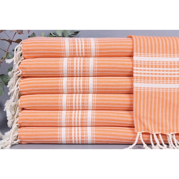 Face Towel, Turkish Hand Towel, Orange Dishcloth, Striped Towel, 18x40 Inches Monogrammed Towel, Bulk Order Washcloth, Decor Napkin,