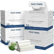 Disposable Face Towel, 10” x 12”, 100% Viscose Fibre, Disposable Face Towels for Women Cleansing Sensitive Skin, 200 Count（4 PACK)
