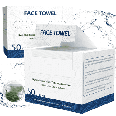 Disposable Face Towel, 10” x 12”, 100% Viscose Fibre, Disposable Face Towels for Women Cleansing Sensitive Skin, 100 Count（2 PACK)