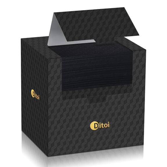 Face Towels, Disposable Black Paper Towels, Light Exfoliation for Oily Skin,Facial Towels XL for Makeup Remover & Skincare,10"12", 50 Count