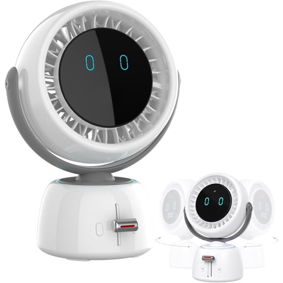 Face Tracking Fan, AI Smart Head Tracking Fan, Movement Follow，1PC-White | Portable Tracking Fan with Digital Display, 150 Auto Follow Movement, Slide 200 Speeds, USB-C Rechargeable for Desk