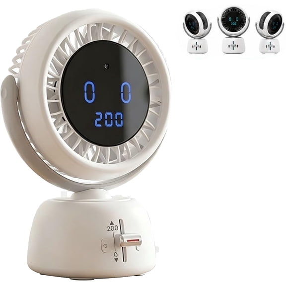Face Tracking Fan, Ai Face Tracking Desk Fan (White) | Smart Head Tracking Fan, Desk Fan With Ai Smart Tracking Head Movement Follow, With Temperature Display, 6 Speeds