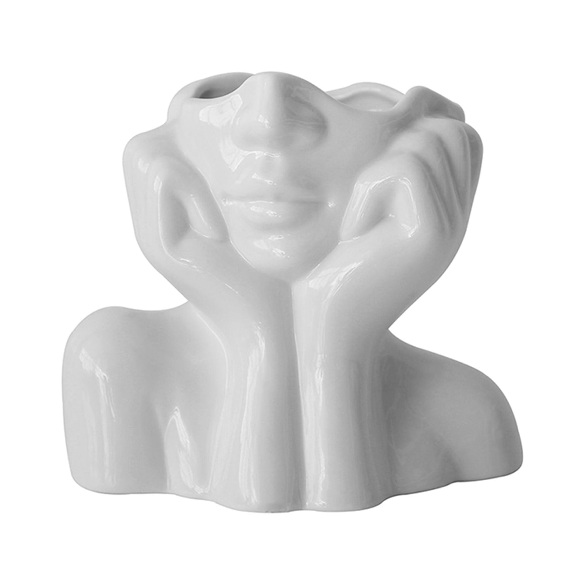 Face Vase,Modern Ceramic Body Vase Female Form for Ideal Shelf Decor